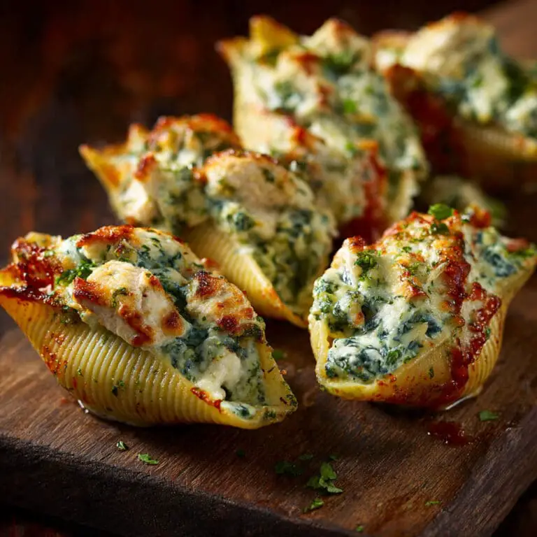 Garlic Chicken & Spinach Stuffed Shells