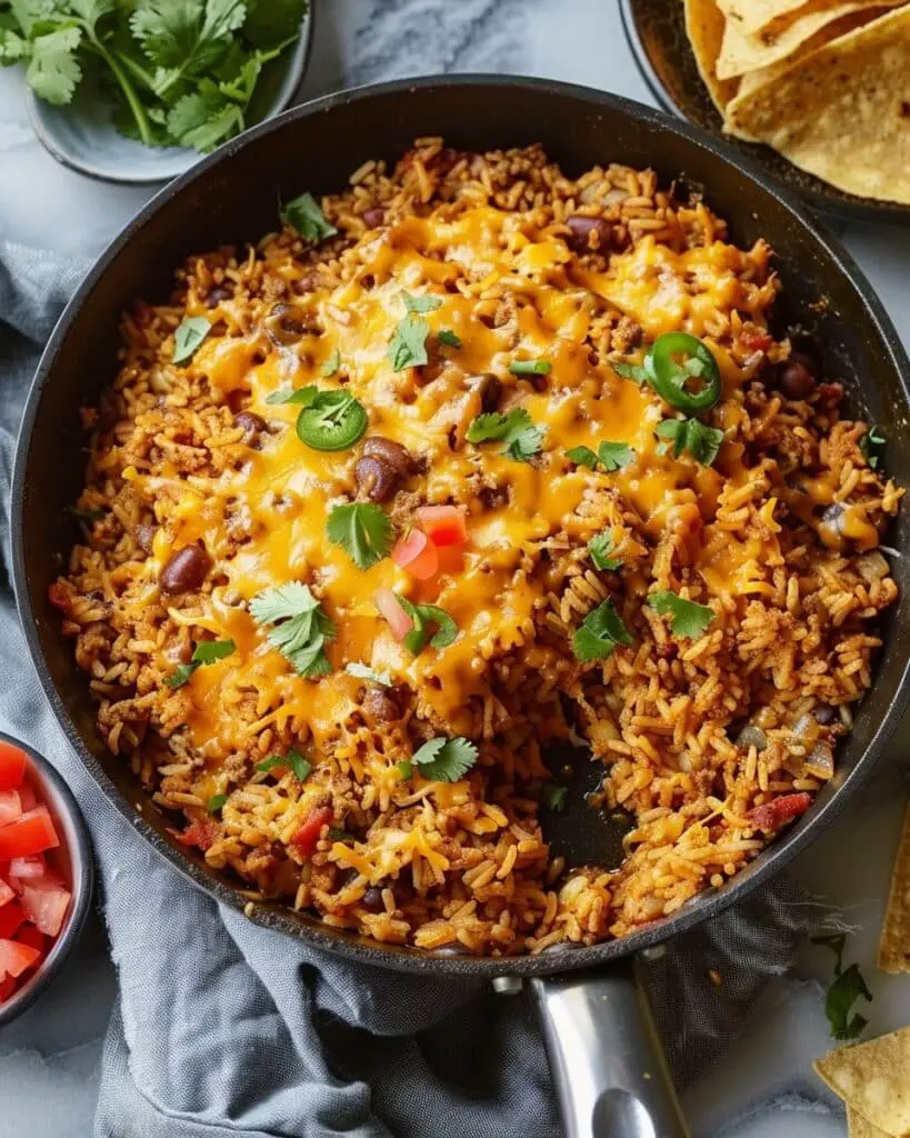 Cheesy Taco Rice Skillet