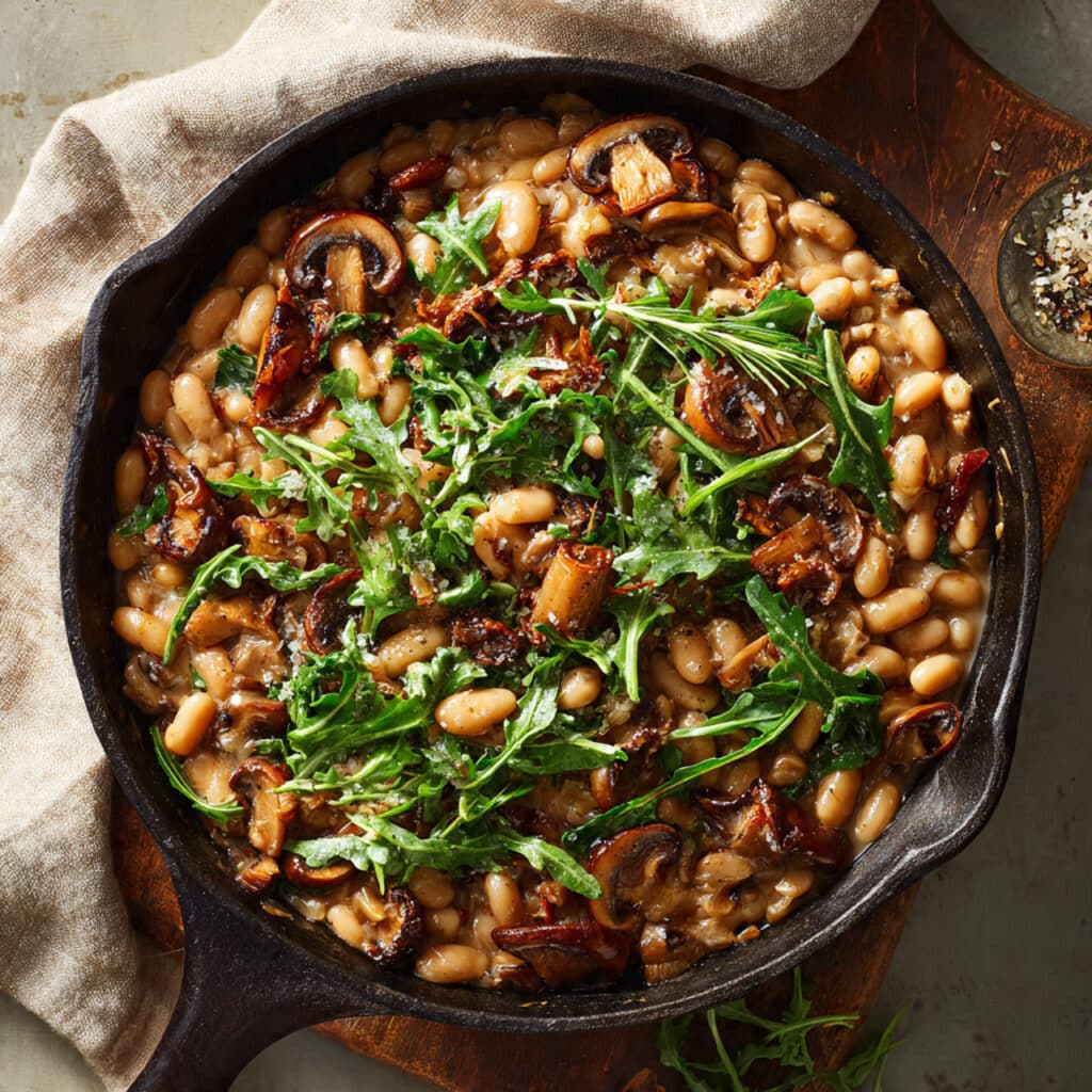 Creamy White Bean and Mushroom Skillet Dinner