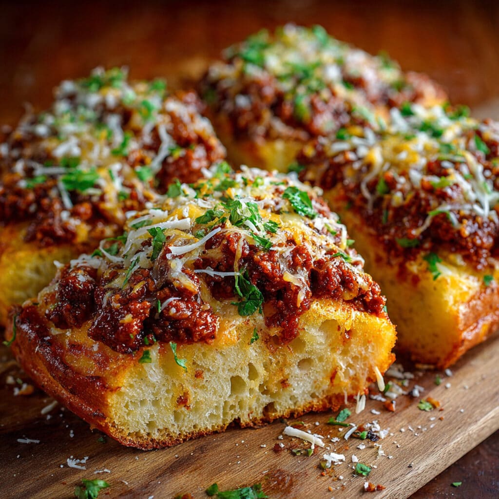 Sloppy Joe Garlic Bread
