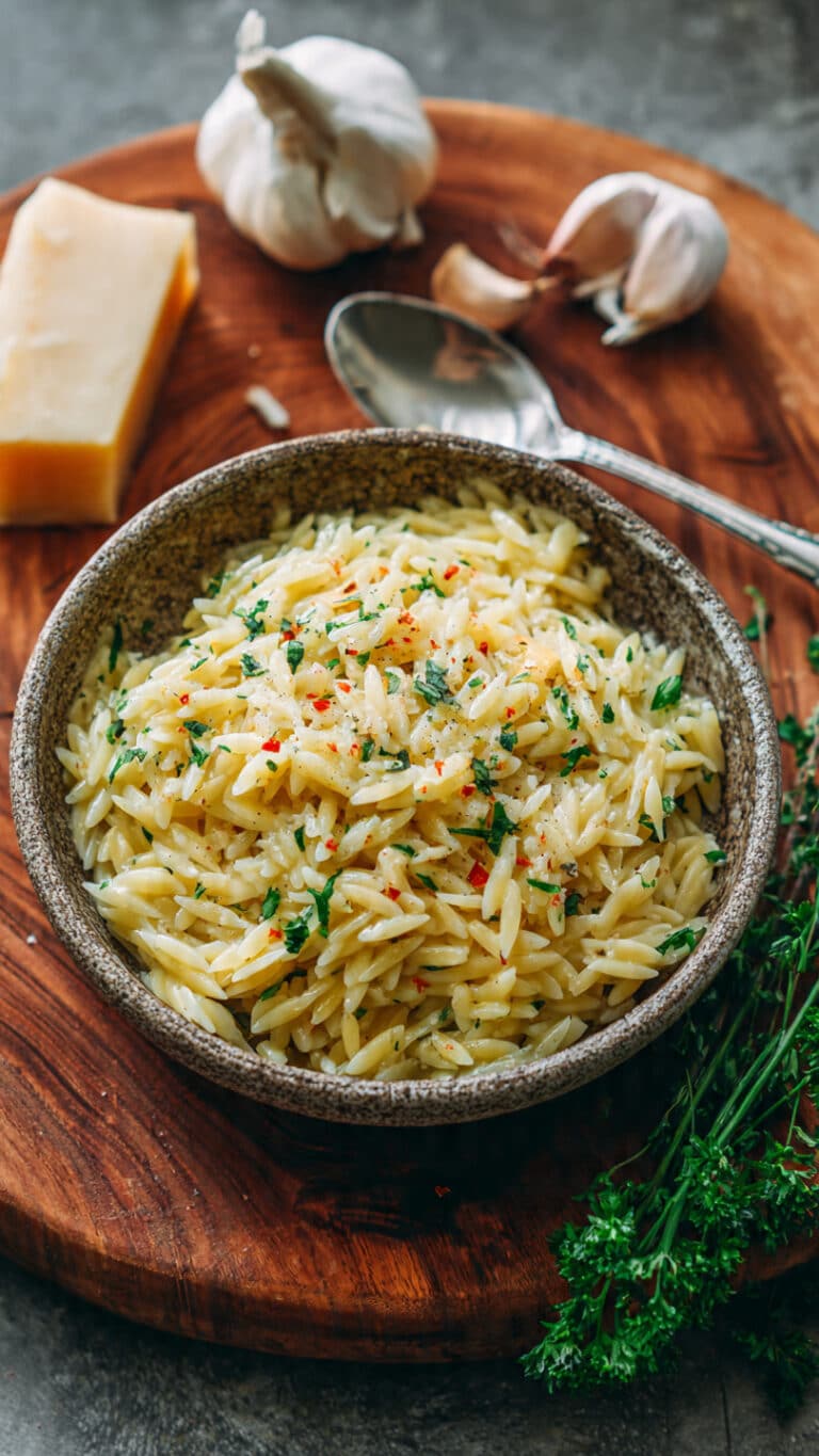 Garlic Parmesan Orzo Pasta