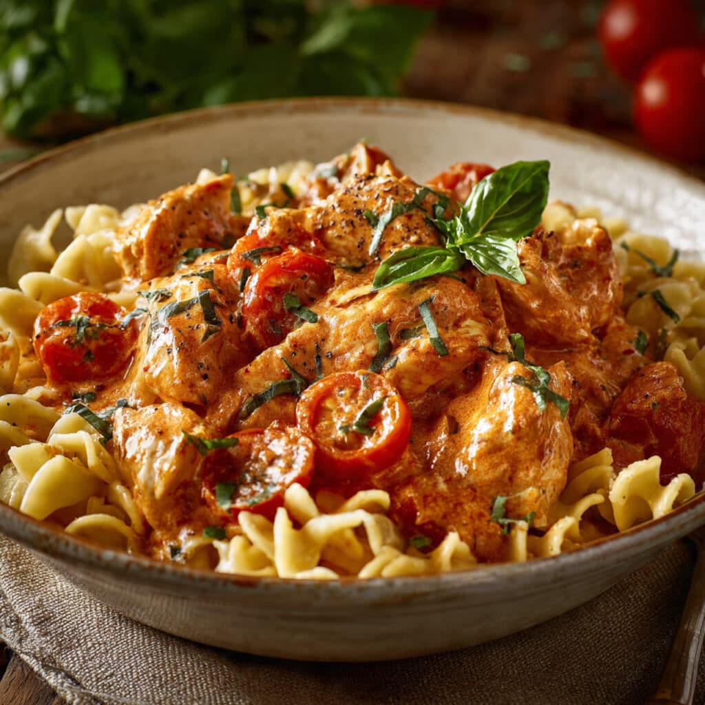 Slow Cooker Creamy Tomato Basil Chicken