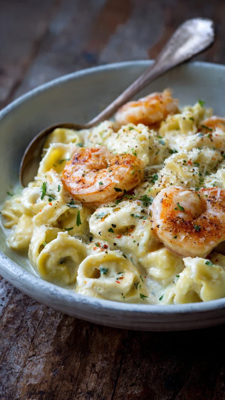 Cheese Tortellini Shrimp Alfredo
