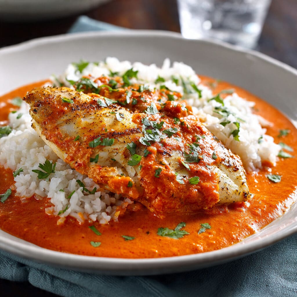 Quick Tilapia in Roasted Pepper Sauce