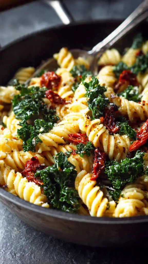 Sun Dried Tomato Pasta with Kale