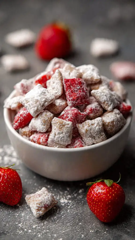 Fluffy Strawberry Shortcake Puppy Chow