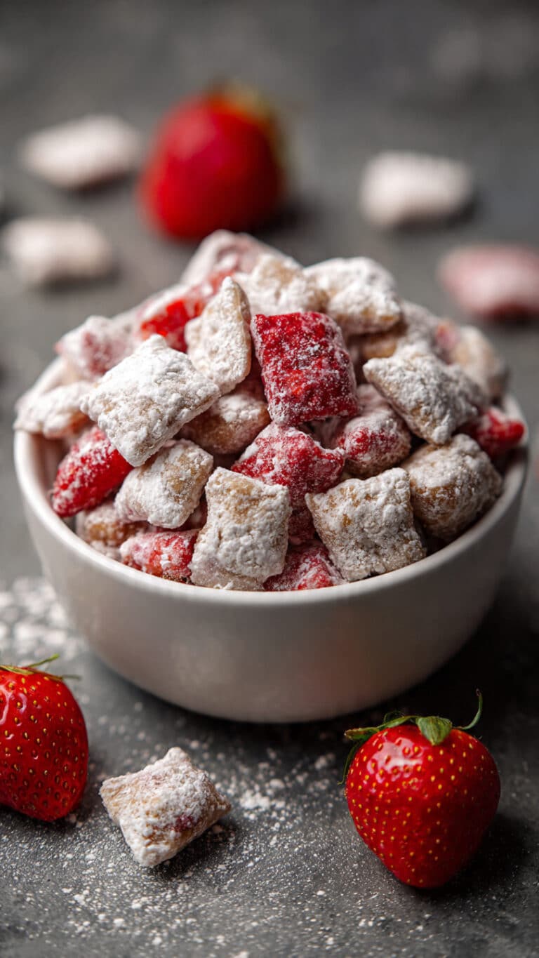 Fluffy Strawberry Shortcake Puppy Chow