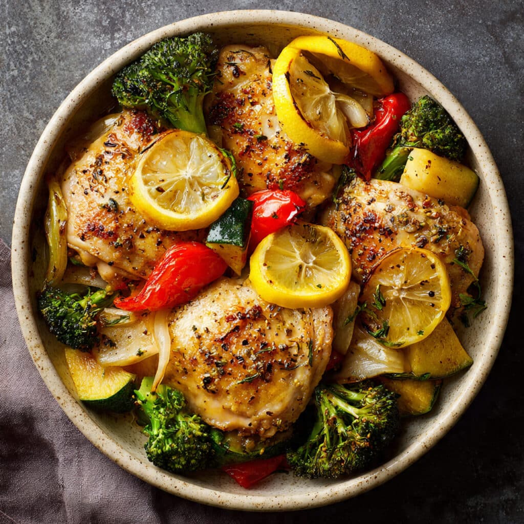Slow Cooker Lemon Honey Chicken and Vegetables