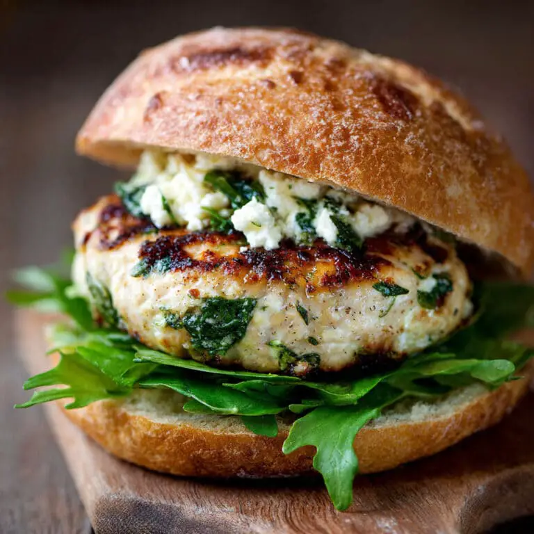 Spinach and Feta Chicken Burgers