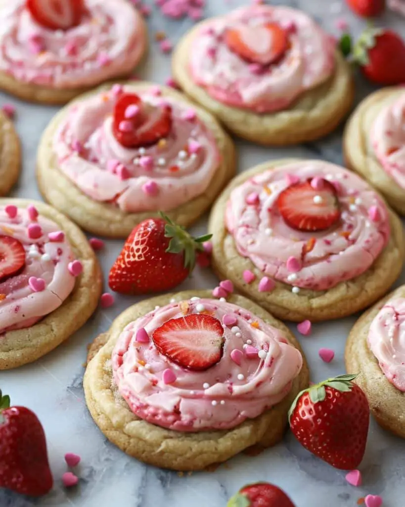Pink Strawberry Cheesecake Cookies