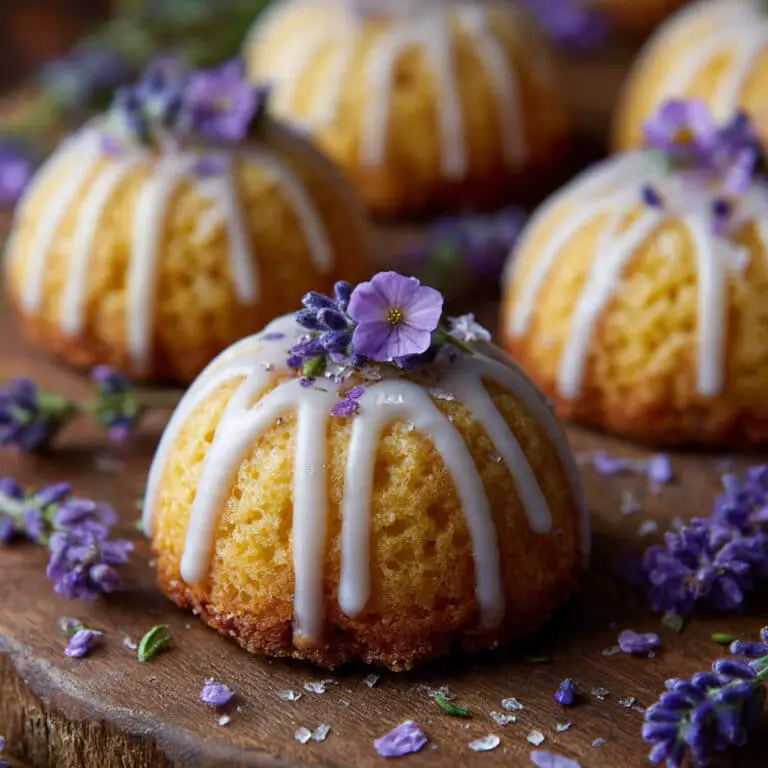 Mini Lemon Cakes With Lavender Glaze