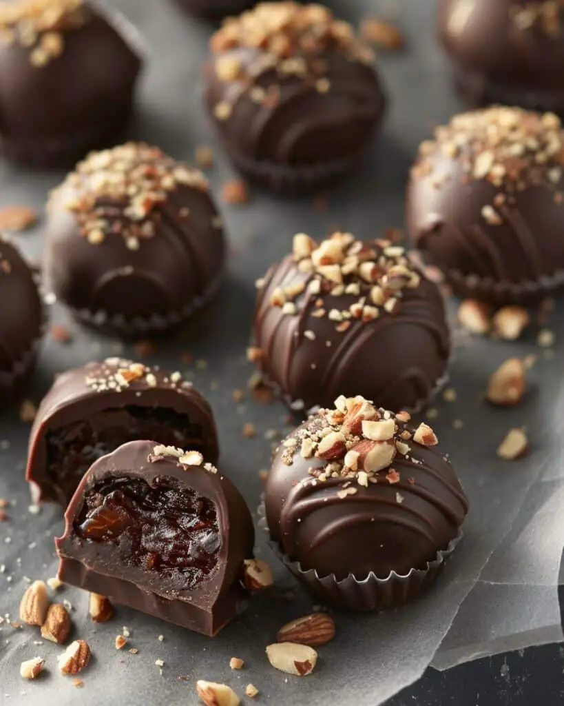 Chocolate-Covered Date & Almond Truffles