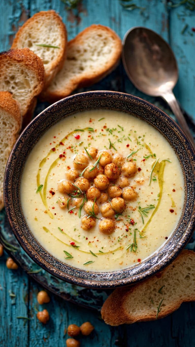 Creamy Garlic Chickpea Soup