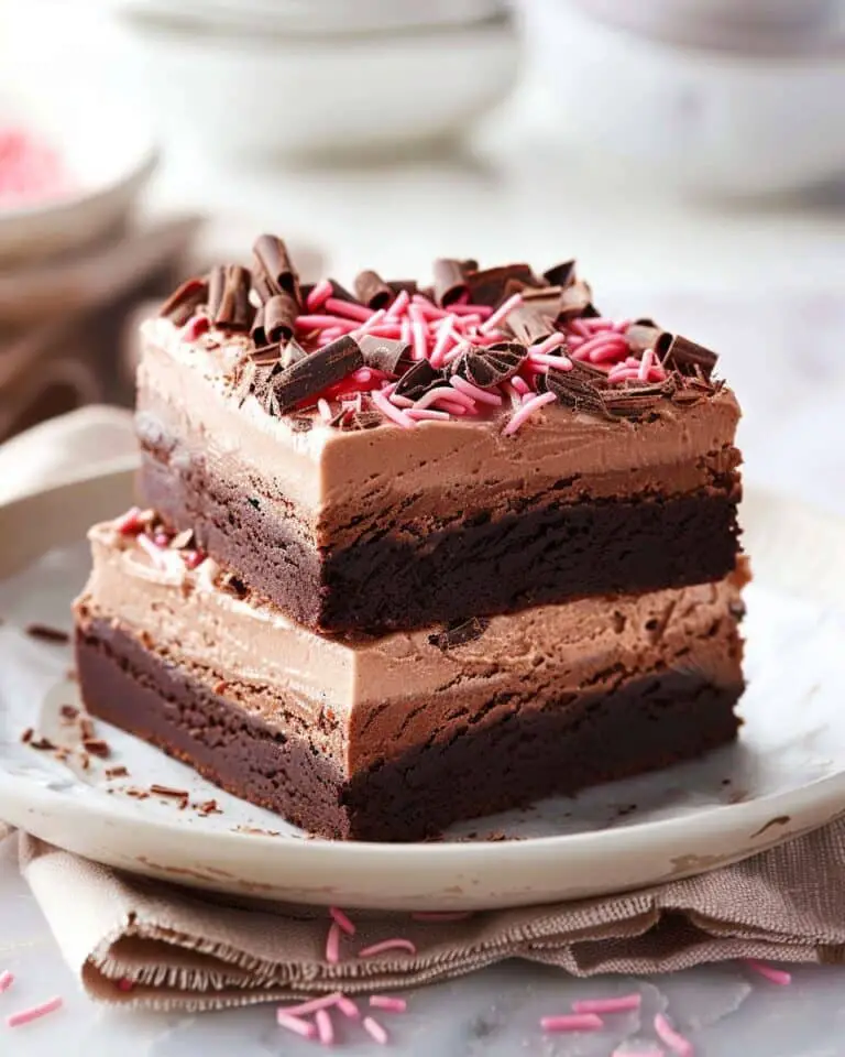 Layered Chocolate Mousse Brownies