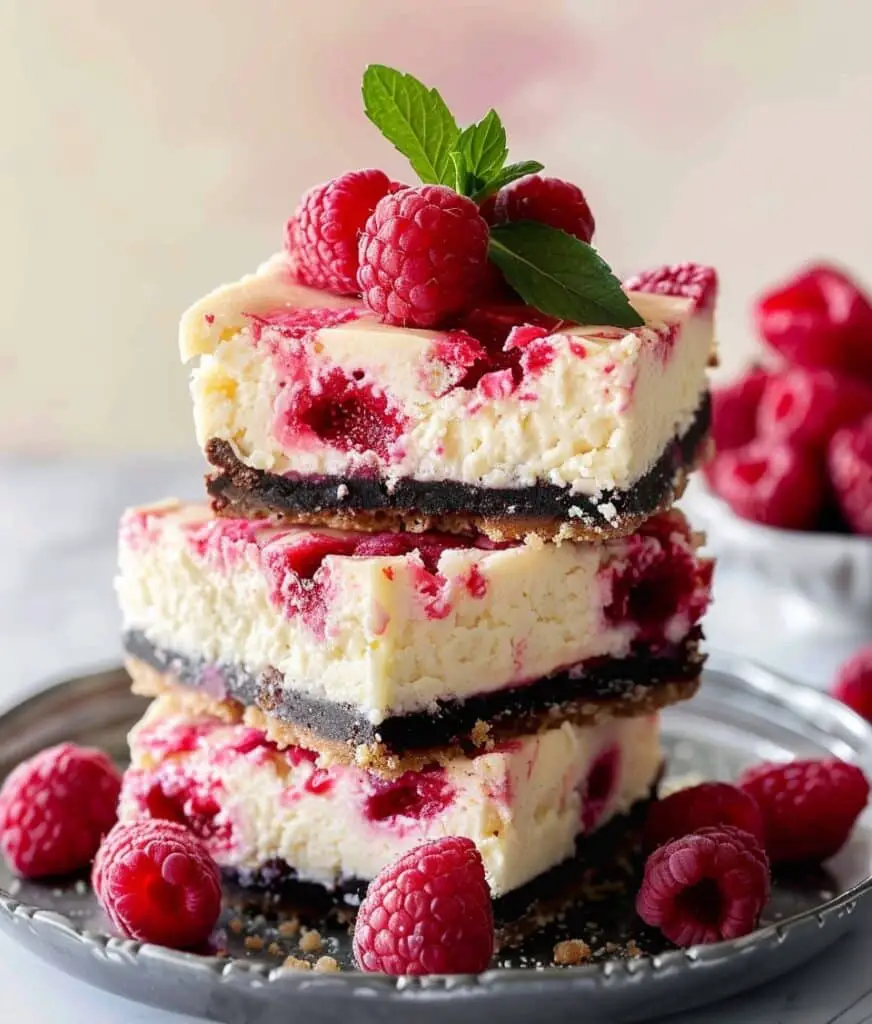 White Chocolate Raspberry Cheesecake Bars