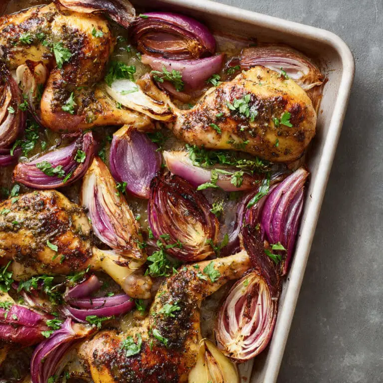 Sheet-Pan Roasted Red Onion Chicken