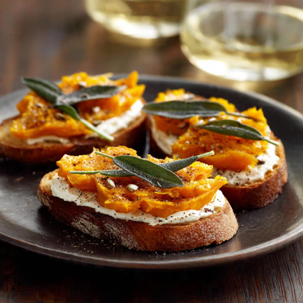 Butternut Squash and Sage Crostini