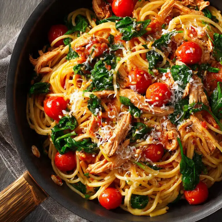 Homemade Chicken Tomato Spinach Pasta