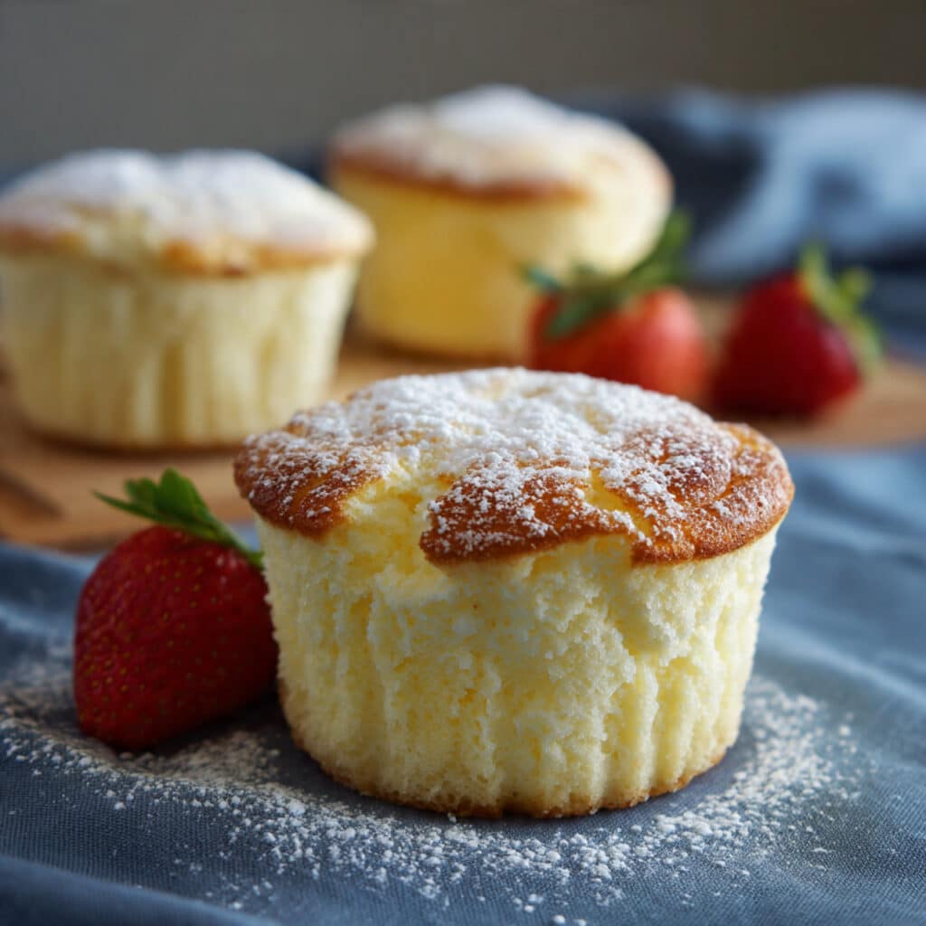 Fluffy Japanese Cotton Cheesecake Cupcakes