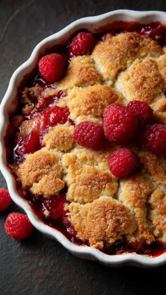Easy Peach and Raspberry Cobbler
