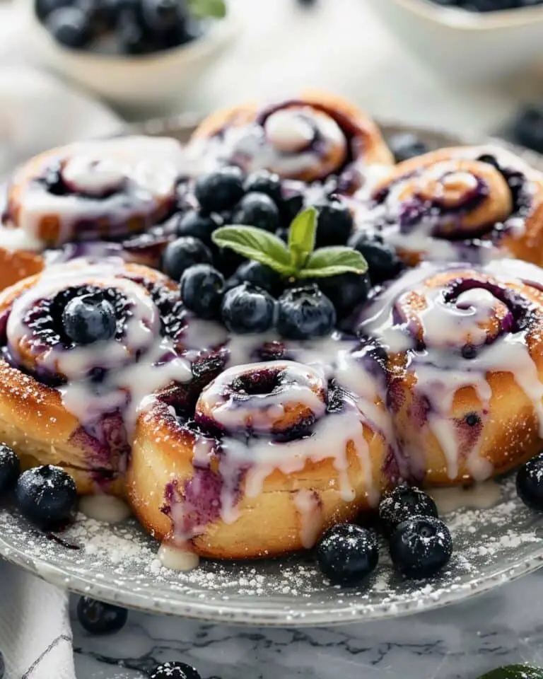 Fluffy Blueberry Cinnamon Rolls