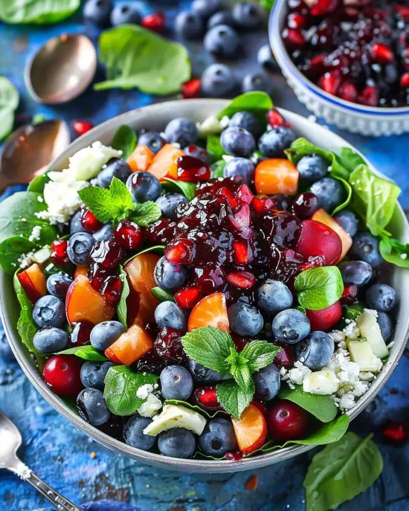 Cranberry Blueberry Salad with Blueberry Balsamic Dressing