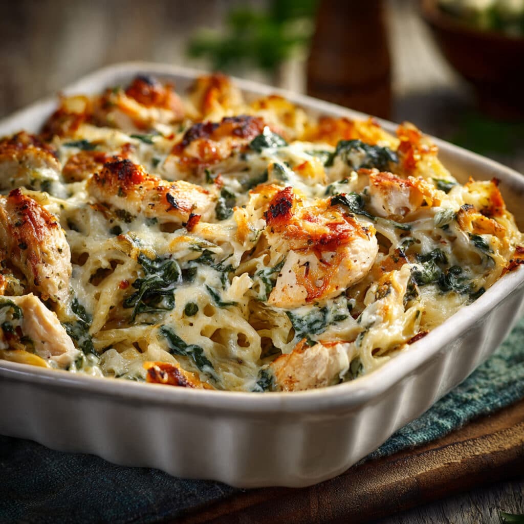 Chicken and Spinach Casserole with Cream Cheese