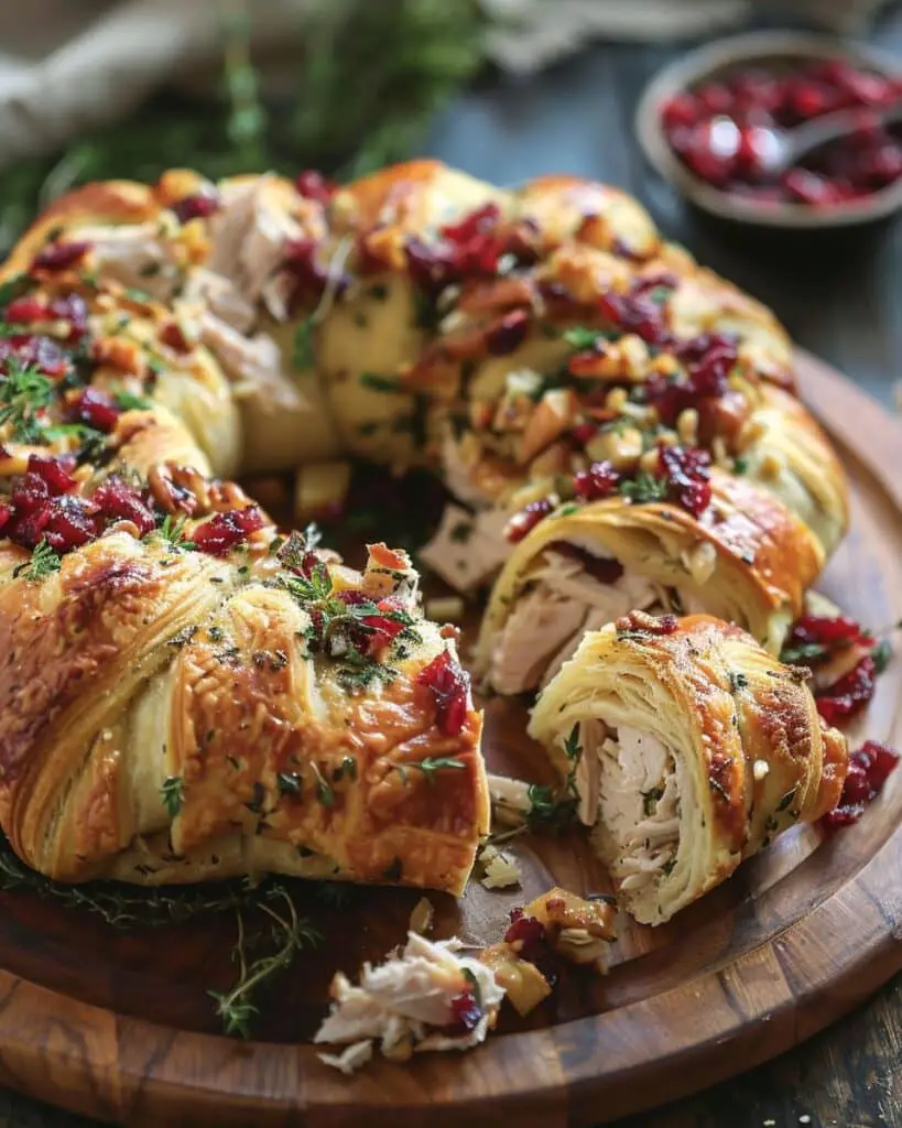 Savory Turkey and Cranberry Crescent Ring