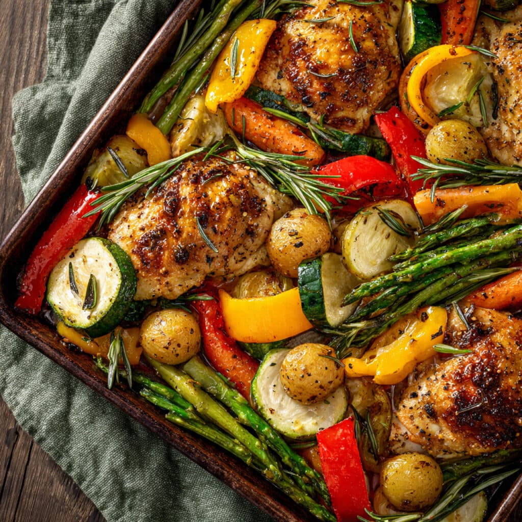 Sheet Pan Rosemary Lime Chicken and Veggies