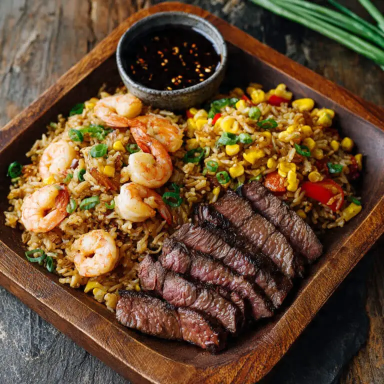 Easy Hibachi Steak and Shrimp Fried Rice