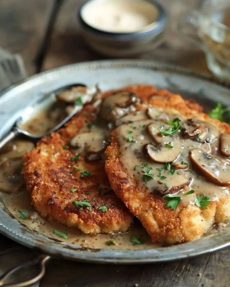 Chicken Schnitzel with Mushroom Gravy