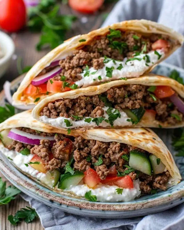 25-Min Mediterranean Ground Beef Pita Pockets