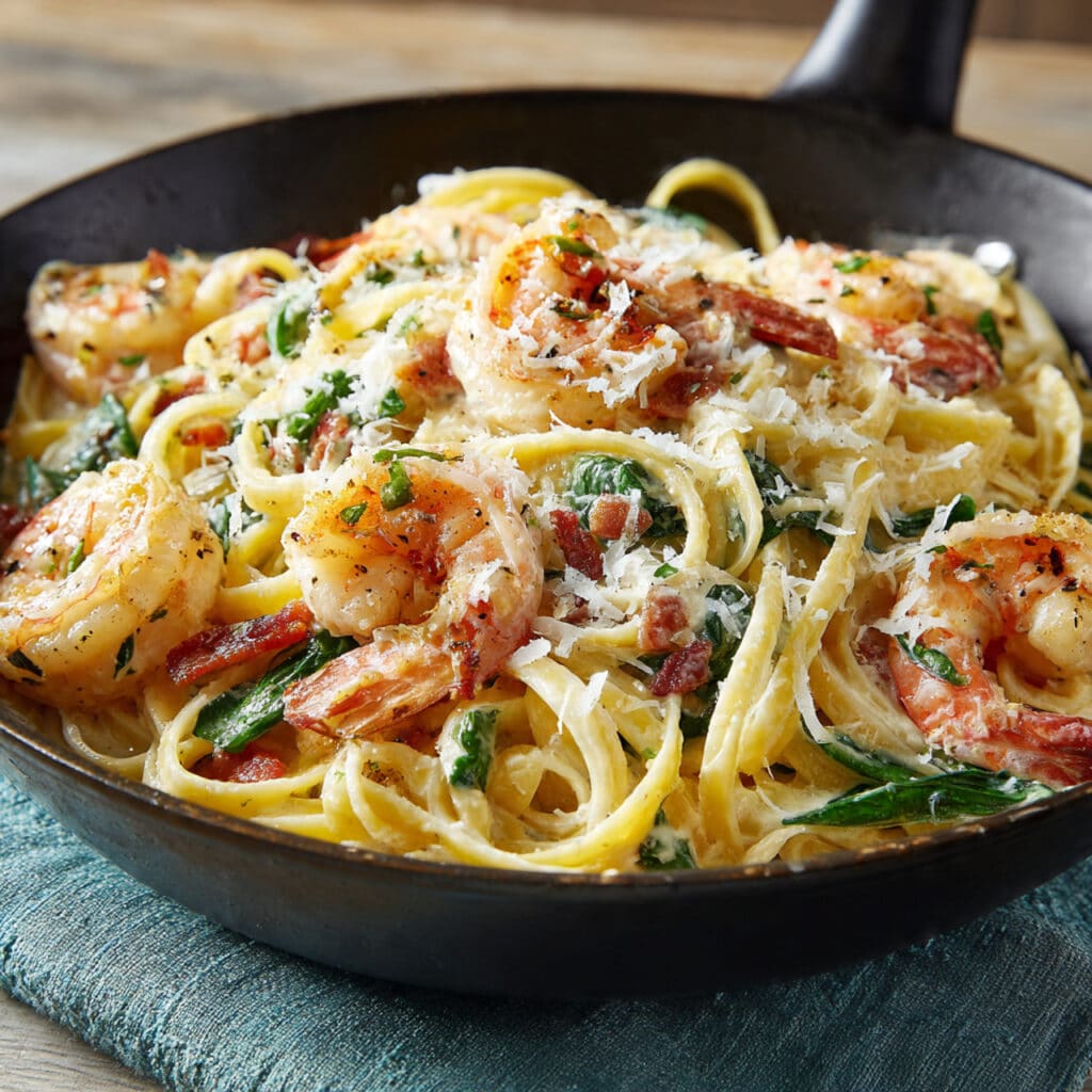 Creamy Tuscan Shrimp Linguine