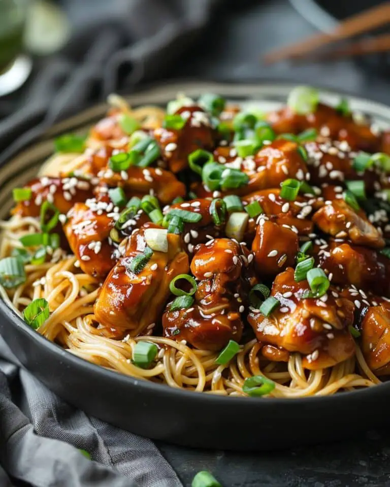 Sticky Garlic Chicken Noodles