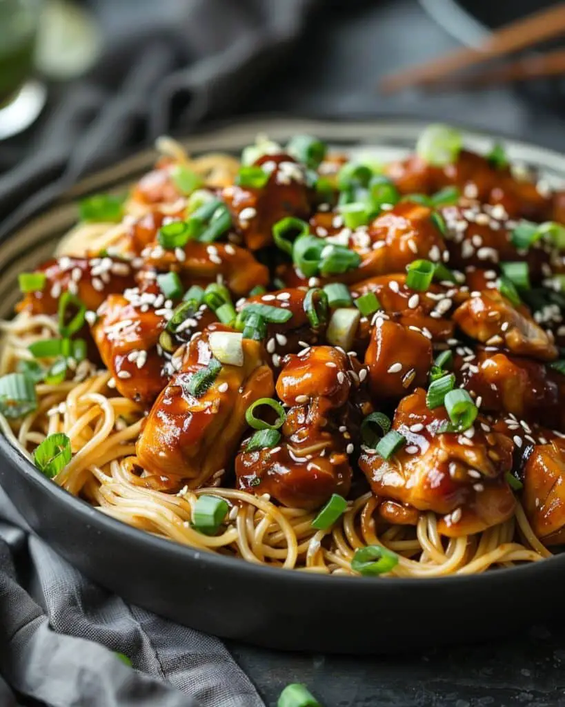 Sticky Garlic Chicken Noodles