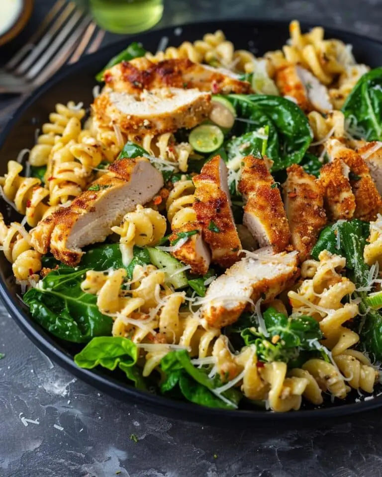 Crispy Chicken Caesar Pasta Salad