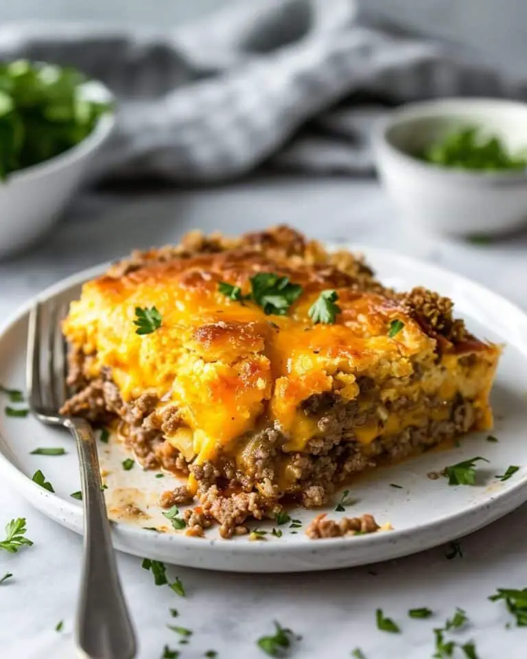 Low Carb High Protein Turkey Cheeseburger Casserole