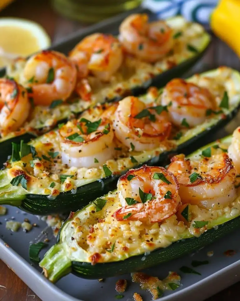 Delicious Shrimp Scampi Zucchini Boats