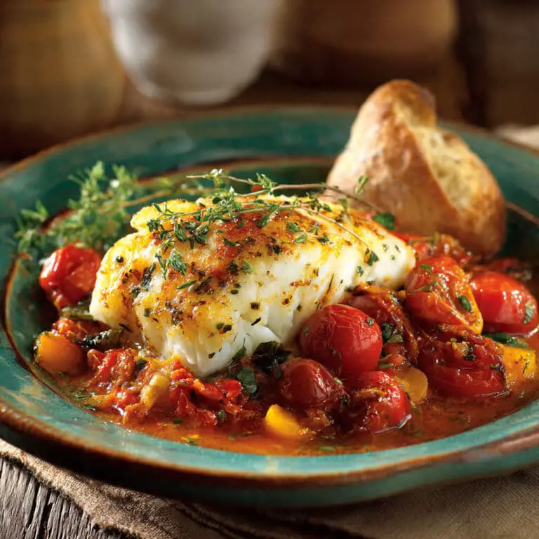 Savory Mediterranean Baked Haddock with Tomatoes