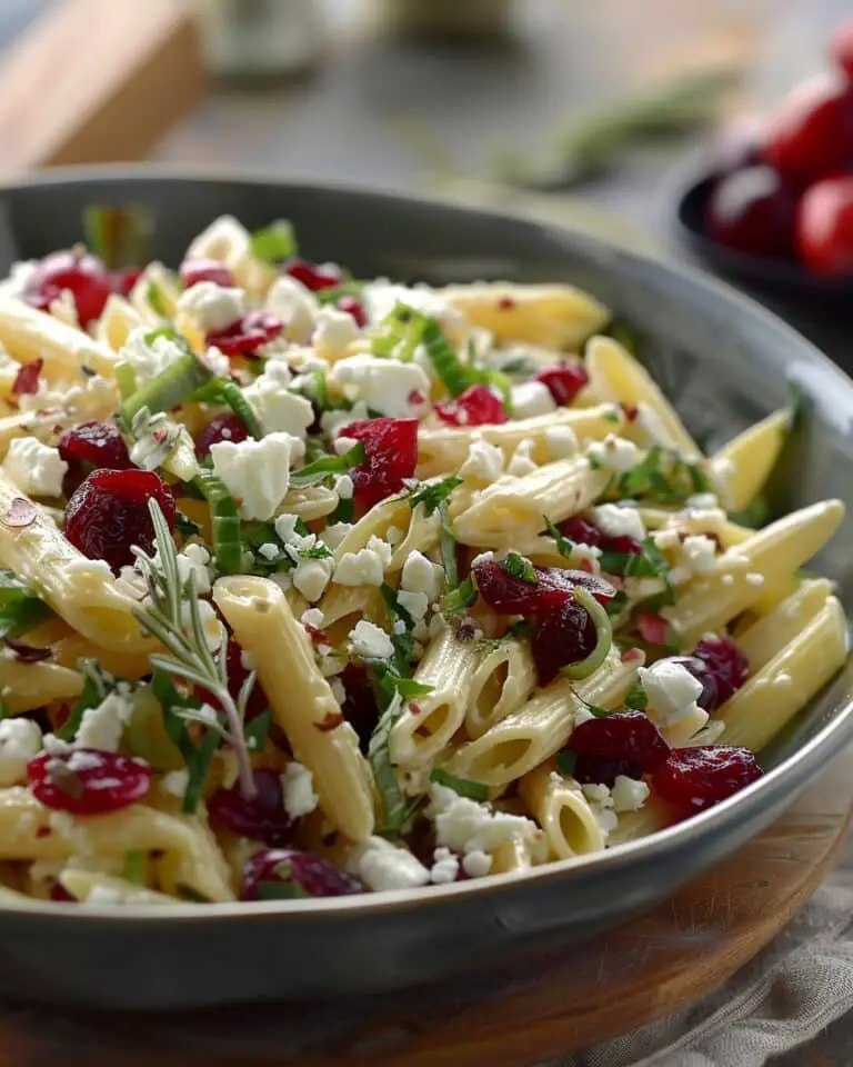 Deliciously Tangy Feta Cranberry Penne Salad