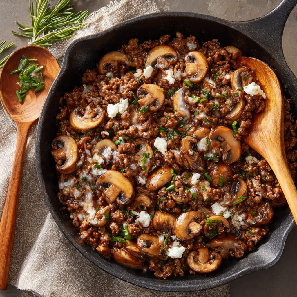 Easy Low-Carb Beef and Mushroom Skillet