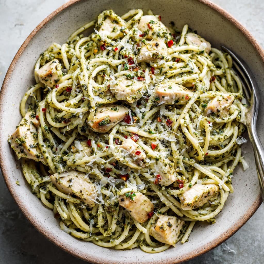 Creamy Chicken Pesto Pasta