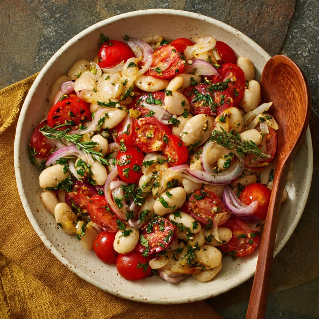 Easy Caprese White Bean Salad