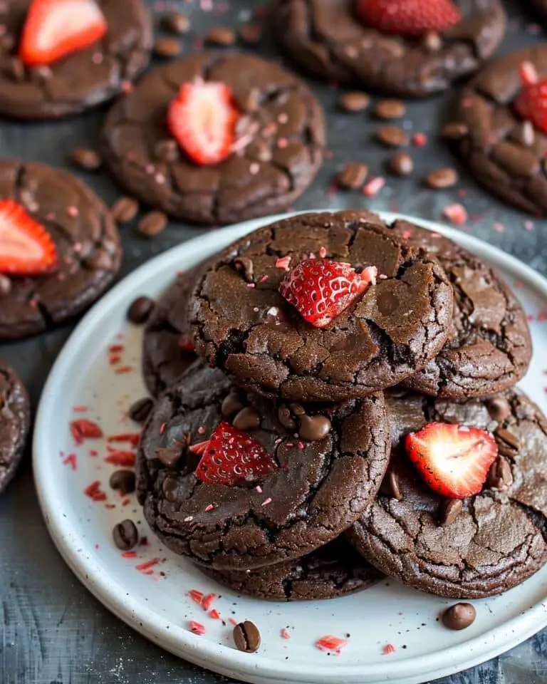 Espresso Strawberry Brownie Cookies
