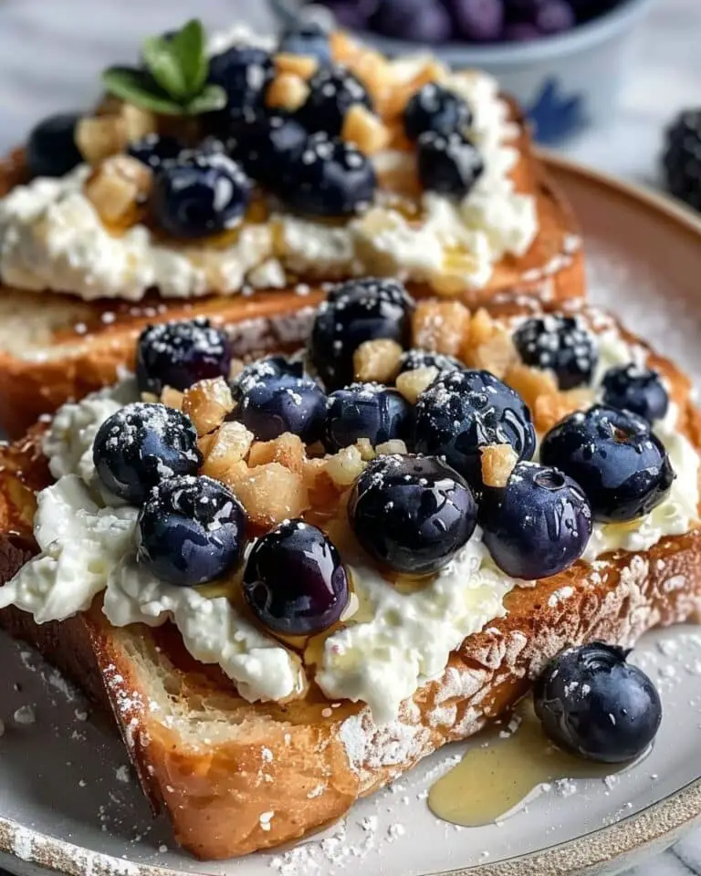 Air Fryer Blueberry Cottage Cheese Toast