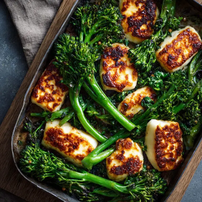 Sheet-Pan Roasted Halloumi & Broccolini