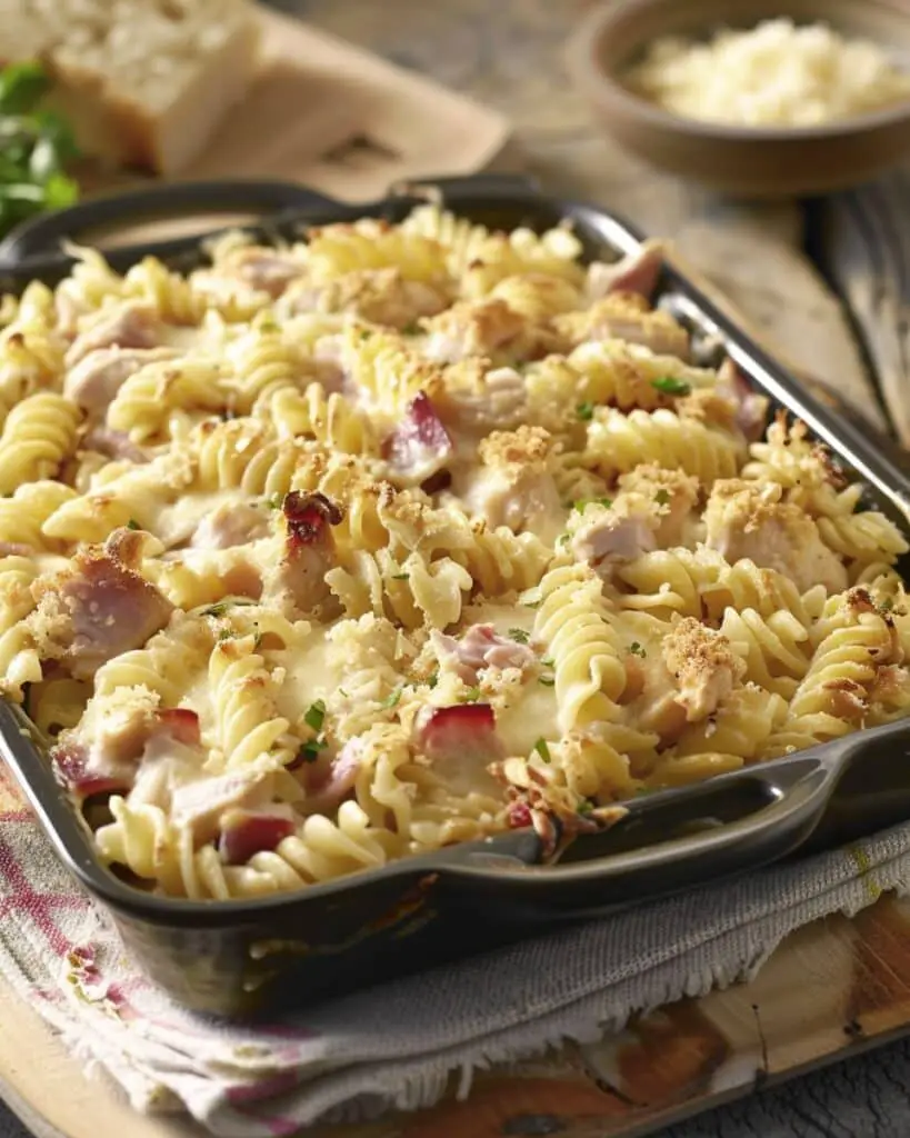 Irresistible Chicken Cordon Bleu Pasta Bake