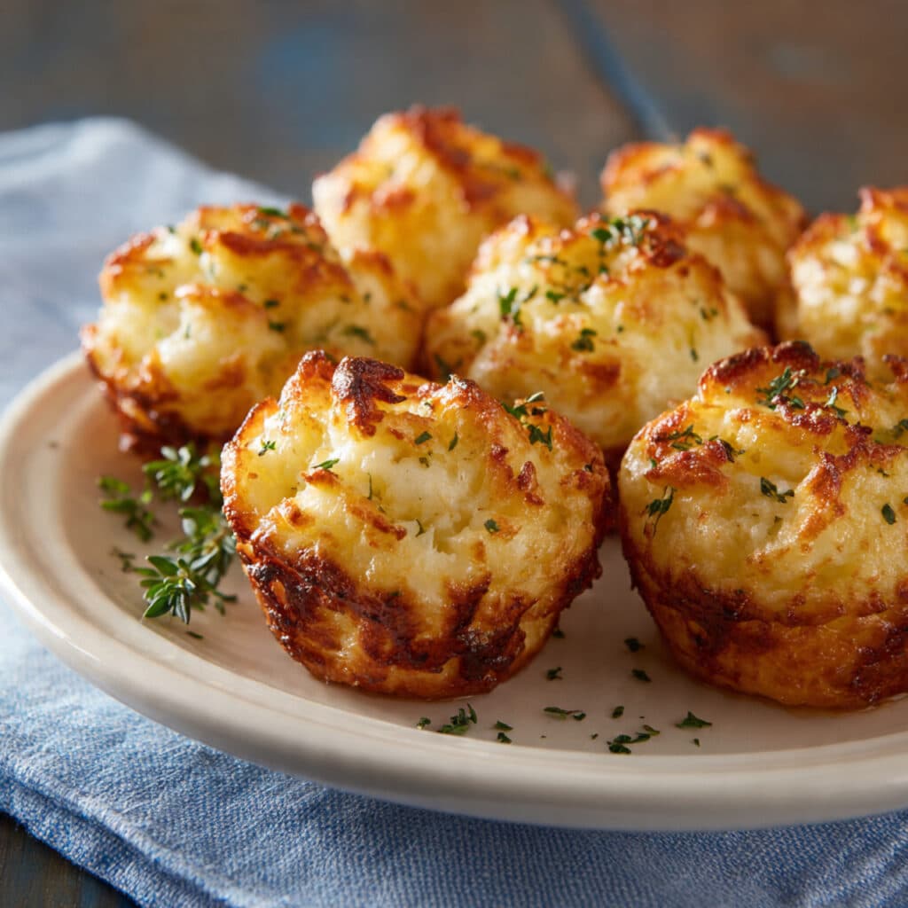 Baked Cheesy Mashed Potato Bites
