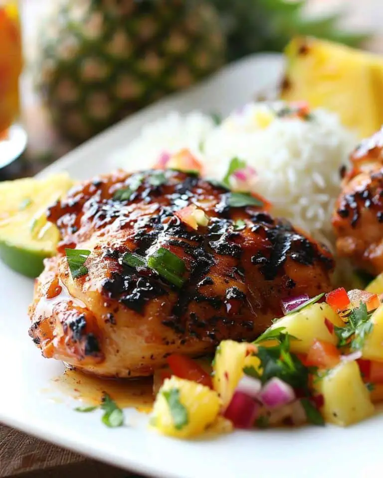 Spicy Pineapple Glazed Chicken with Fresh Pineapple Salsa