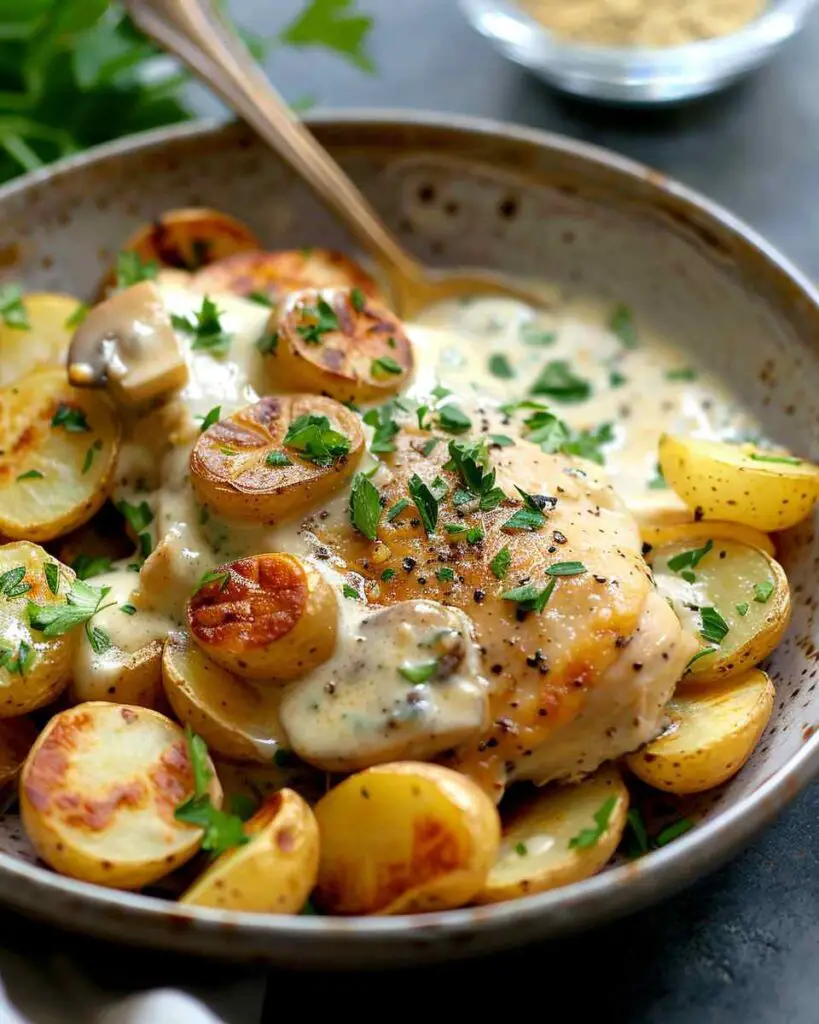Creamy Garlic Chicken Potatoes